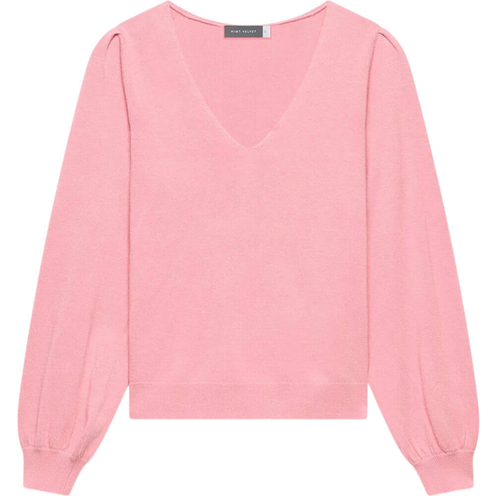 Mint Velvet Pink V Neck Jumper